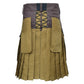 Brown and Khaki Utility Kilt Back