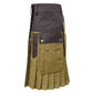 Brown and Khaki Utility Kilt Left