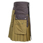 Brown and Khaki Utility Kilt Right