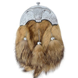 Brown Fox Fur Sporran with Celtic Cantle