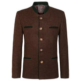Brown German Bavarian Tyrol Loden Trachten Jacket Front