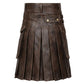Brown Leather Utility Kilt Back