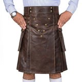 Brown Leather Utility Kilt