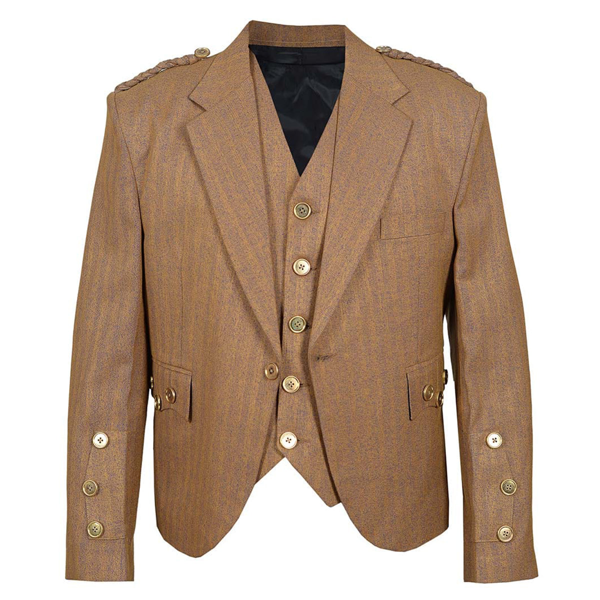 Brown Tweed Argyle Jacket with Vest