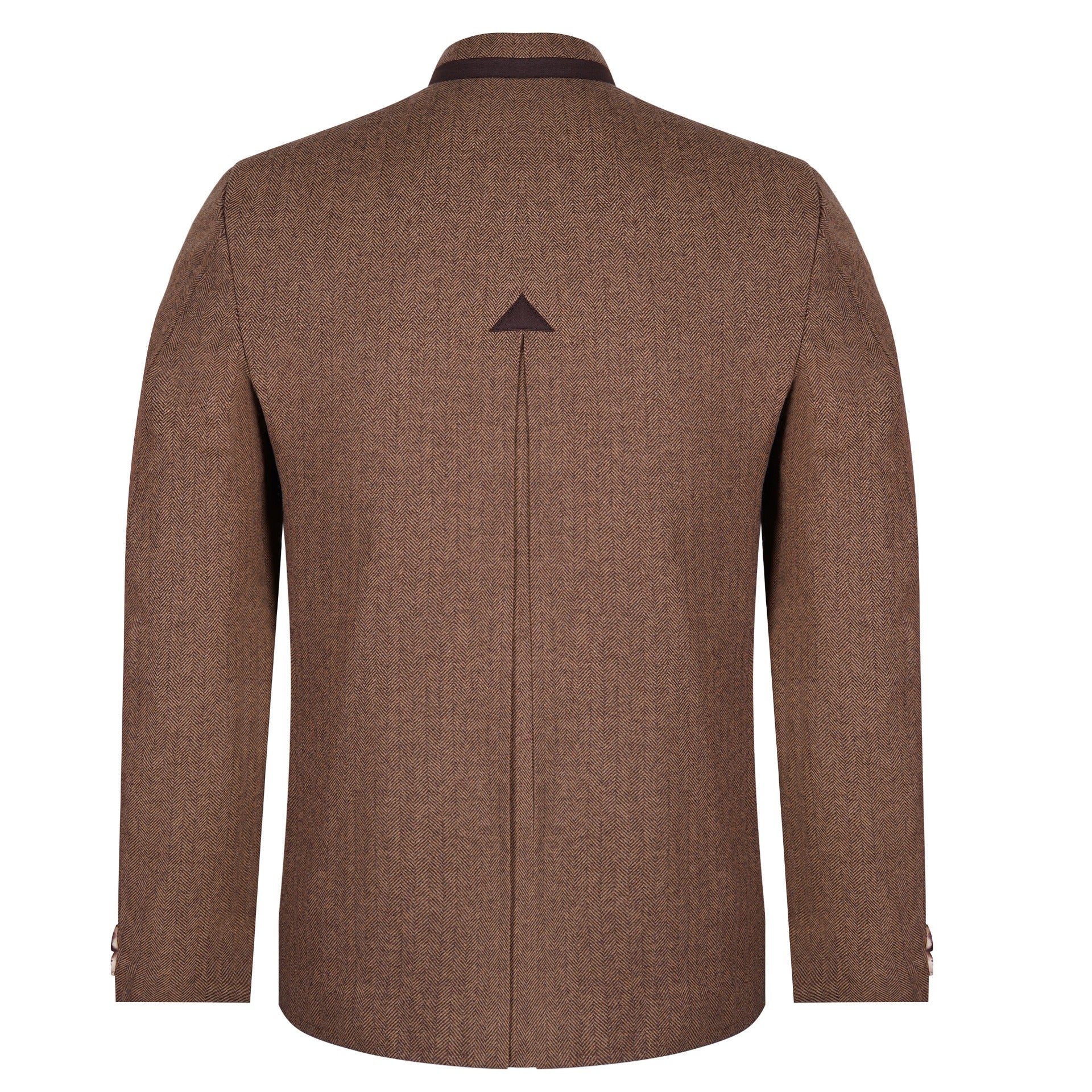 Brown Tweed Germen Bavarian Trachten Jacket Back