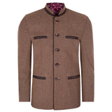 Brown Tweed Germen Bavarian Trachten Jacket Front