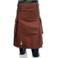 Brown Utility Kilt with Leather Straps Front