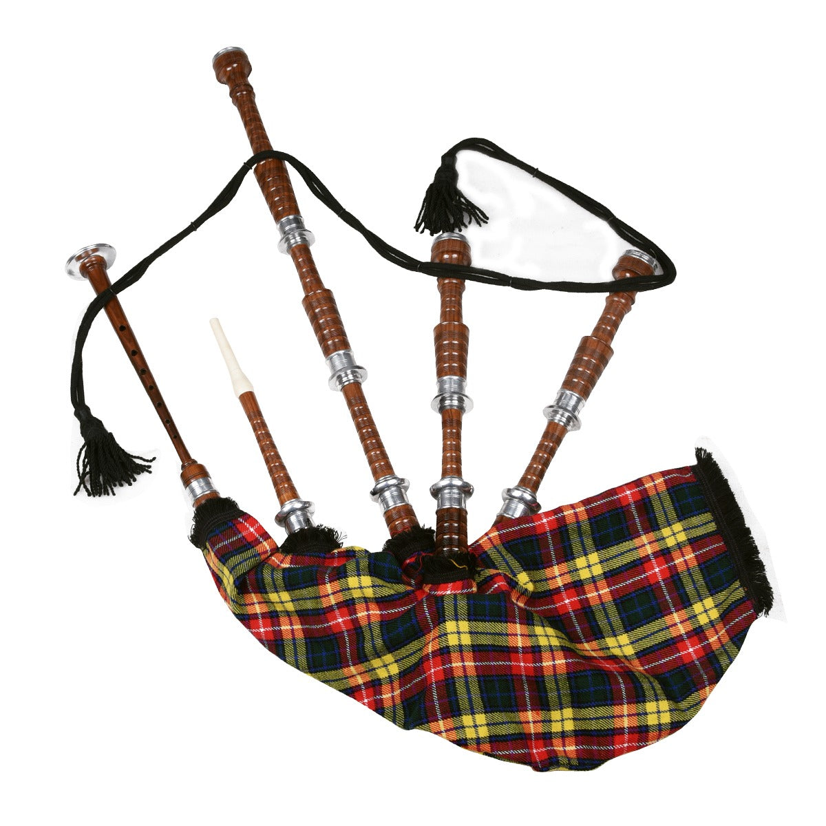 Buchanan Modern Tartan Natural Finish Scottish Bagpipe