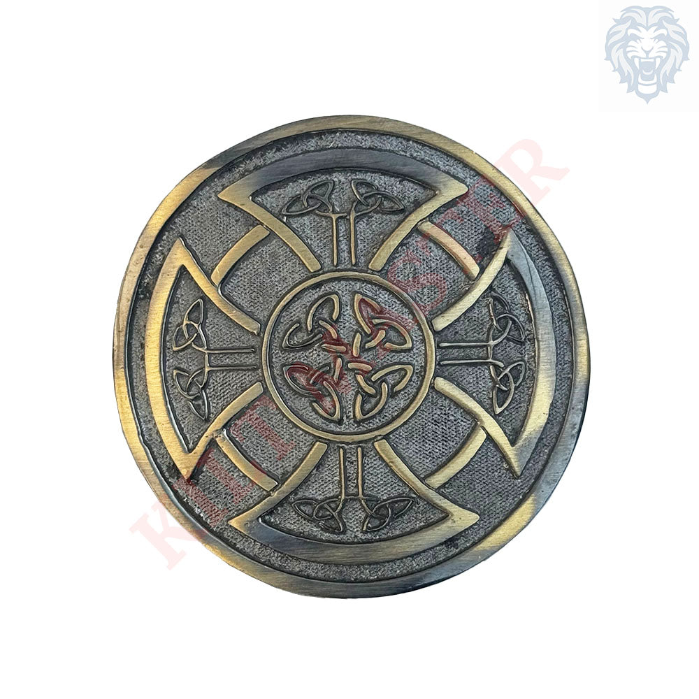 Round Celtic Knot Kilt Belt Buckle Antique