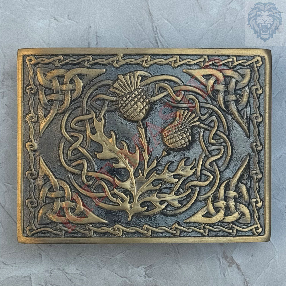Thistle Kilt Belt Buckle Antique- A