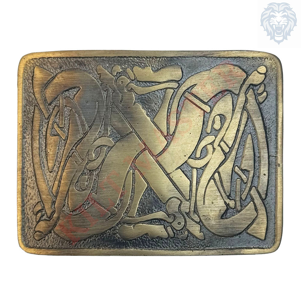 Celtic Weave Kilt Belt Buckle Antique