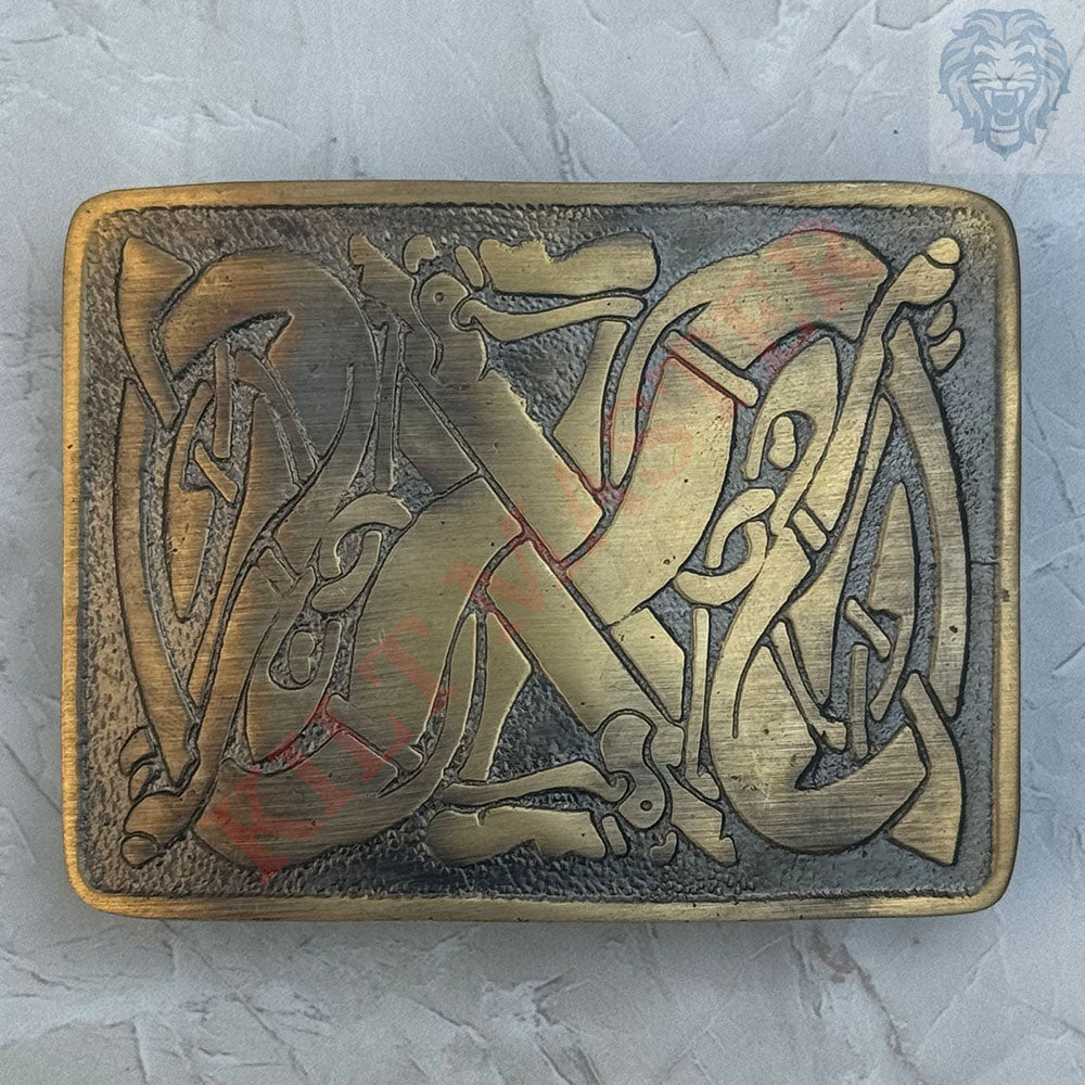 Celtic Weave Kilt Belt Buckle Antique- A