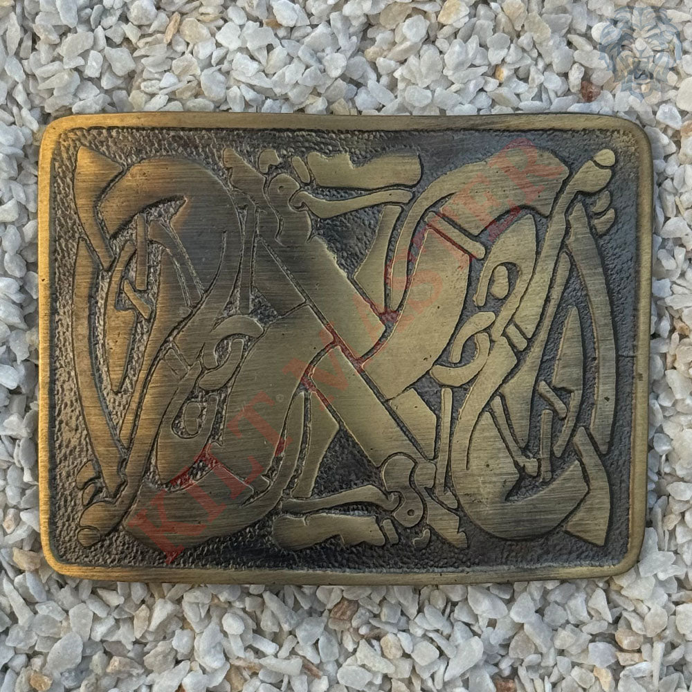 Celtic Weave Kilt Belt Buckle Antique- B