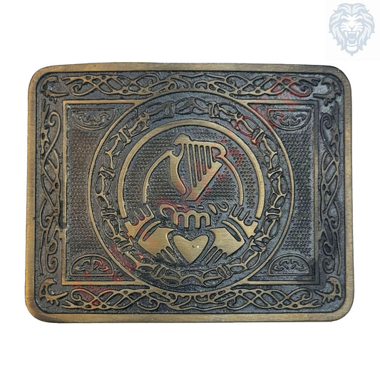 Harp Claddagh Kilt Belt Buckle Antique