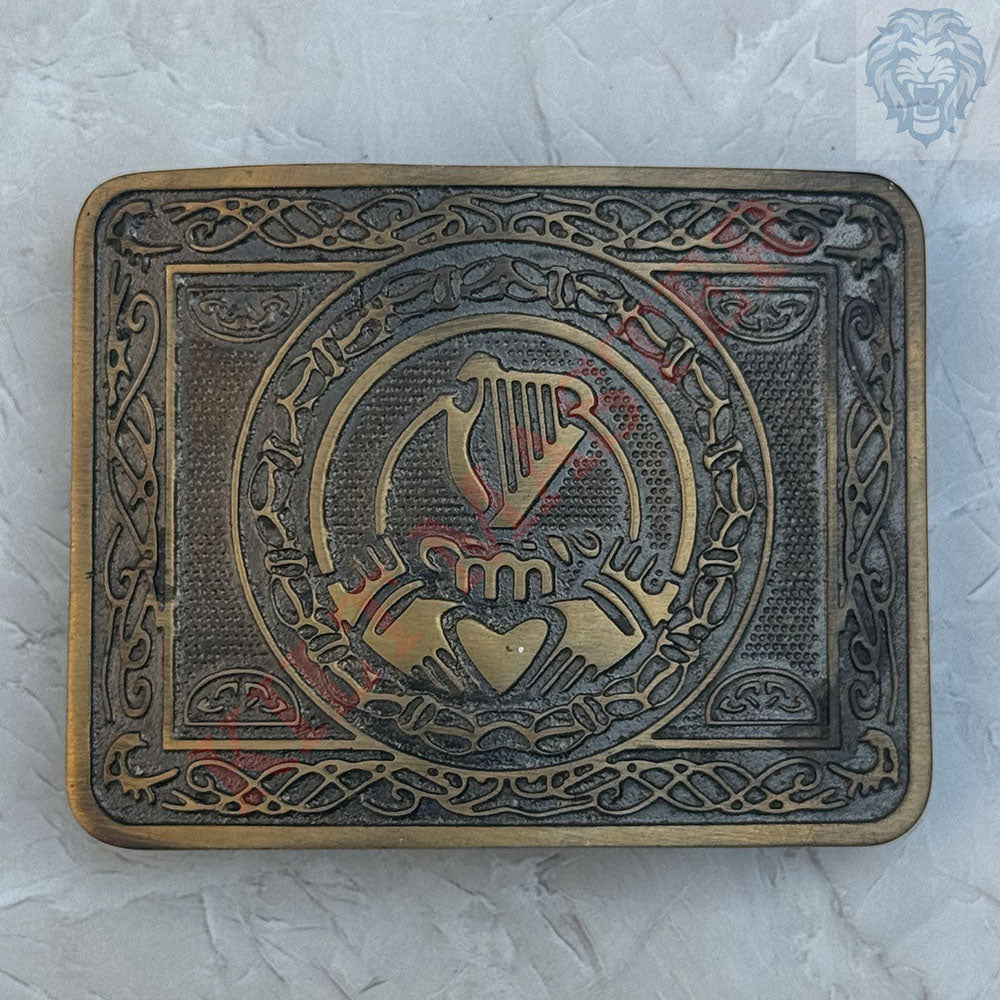 Harp Claddagh Kilt Belt Buckle Antique- A