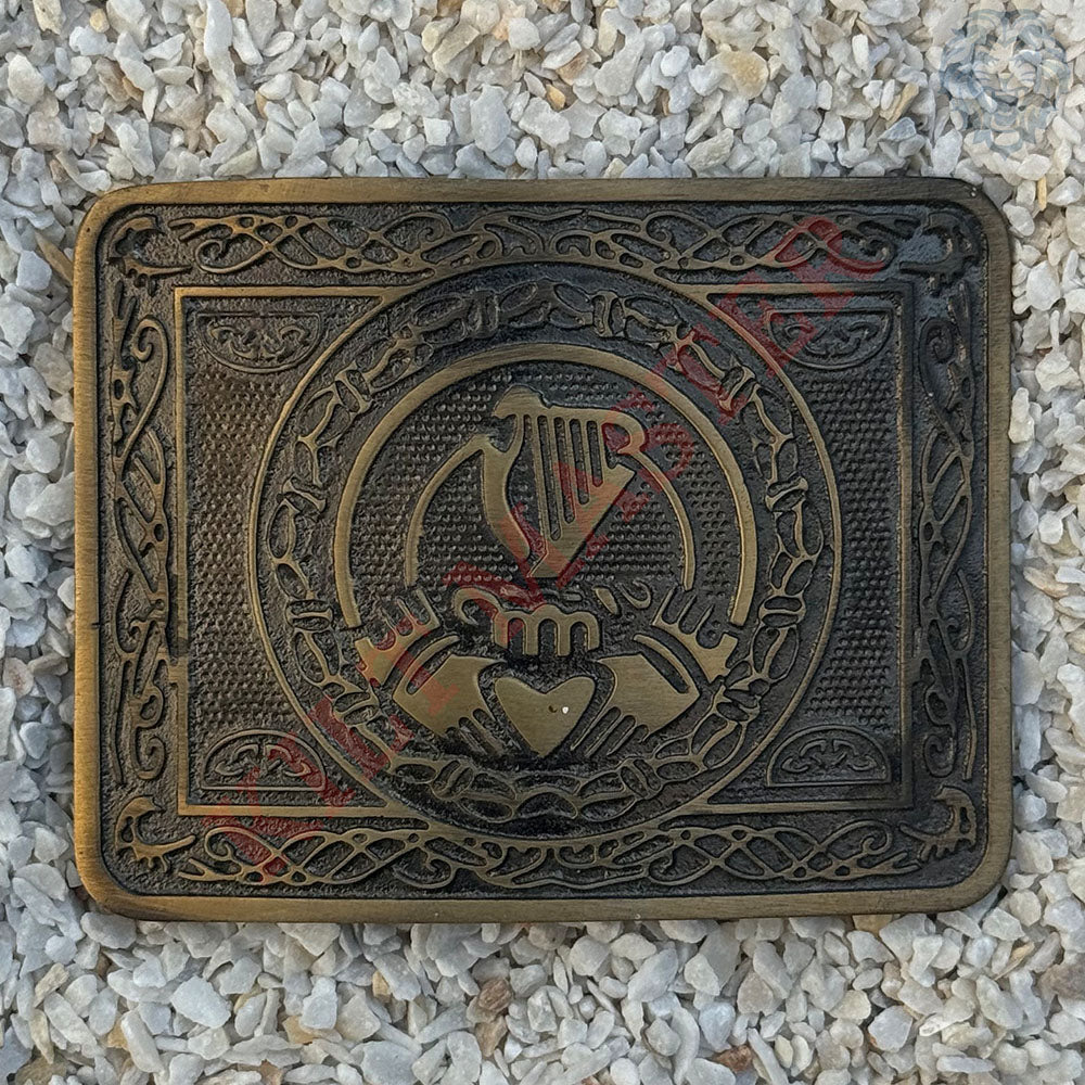 Harp Claddagh Kilt Belt Buckle Antique- B