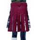 Burgundy and Camouflage Hybrid Kilt Back