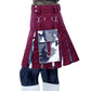 Burgundy and Camouflage Hybrid Kilt Left