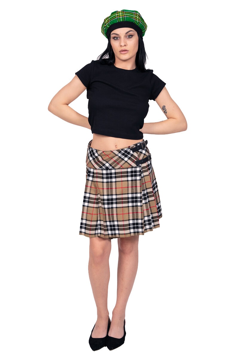 Camel Thompson Tartan Skirt Front Photo