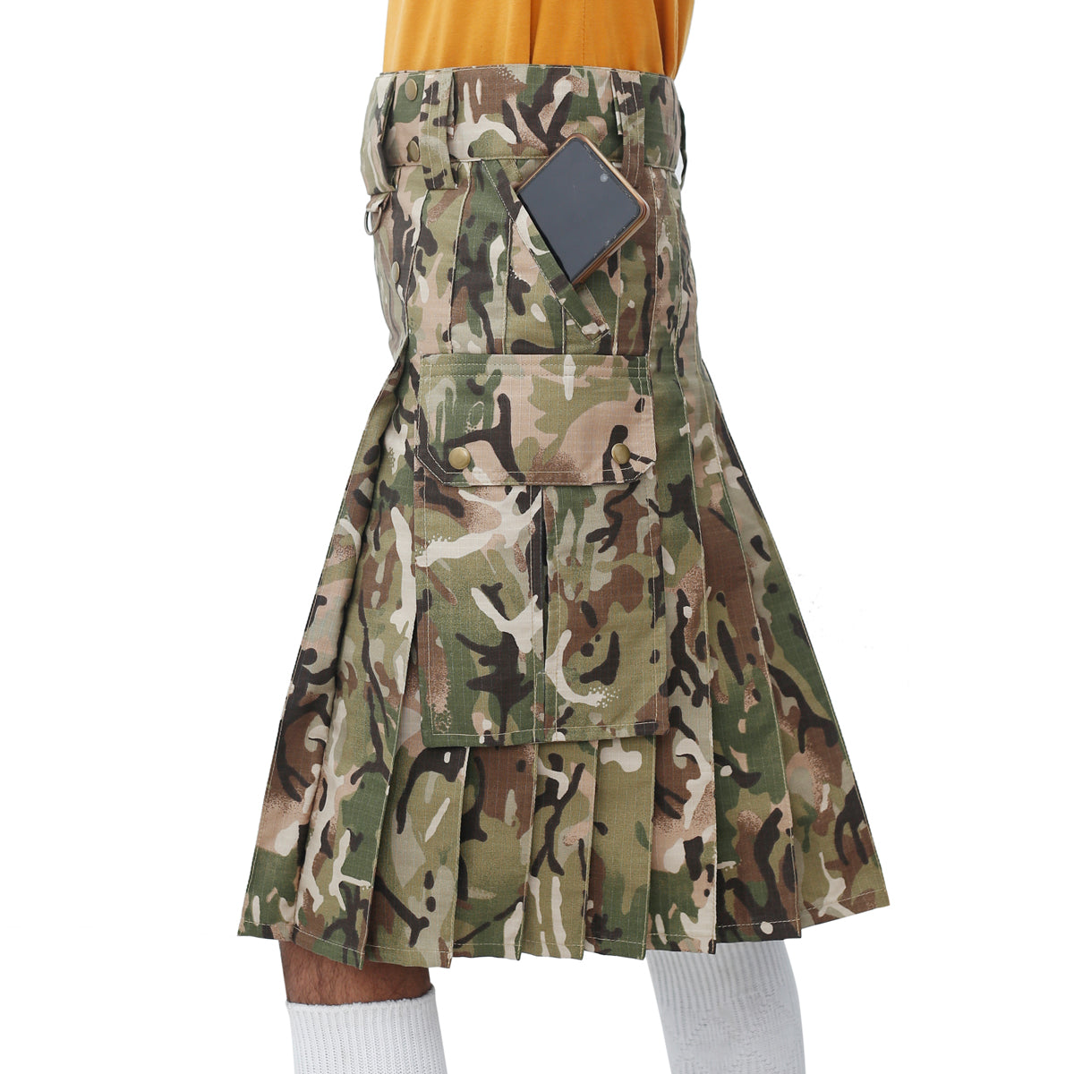 Camouflage Tactical Kilt for Men Left