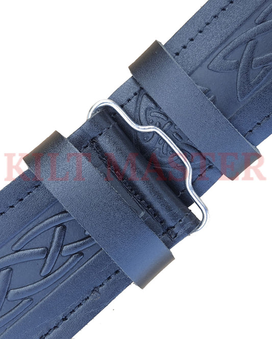 Celtic Embossed Leather Kilt Belt