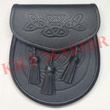 Celtic Knot Embossed Leather Sporran Front