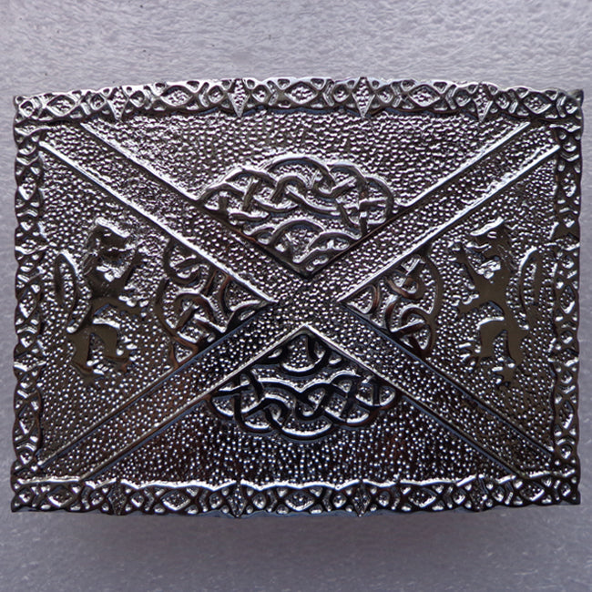 Celtic Lion Rampant Saltire Kilt Belt Buckle