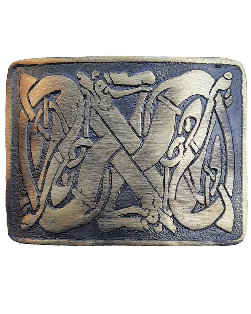 Celtic Weave Kilt Belt Buckle Antique- C