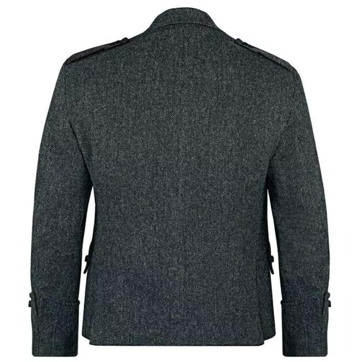 Charcoal Grey Argyll Jacket With Vest Back