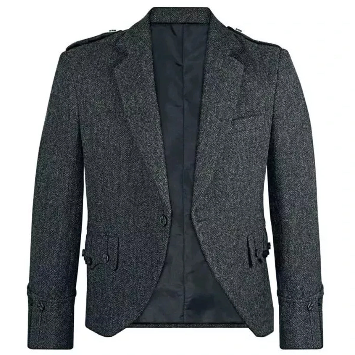 Charcoal Grey Argyll Jacket With Vest Jacket Photo