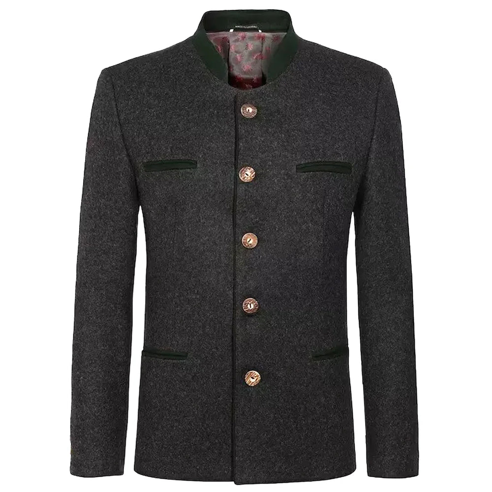 Charcoal Grey German Bavarian Trachten Jacket