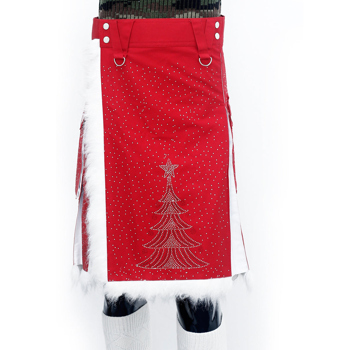 Christmas Kilt with Rhinestones Front