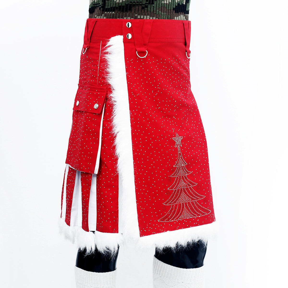Christmas Kilt with Rhinestones Right