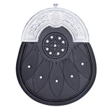 Chrome Cantle Black Leather Sporran with Celtic Studs