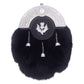 Chrome Cantle Black Rabbit Fur Sporran with Thistle Badge