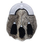 Chrome Cantle Grey Rabbit Fur Sporran with Black Tassels