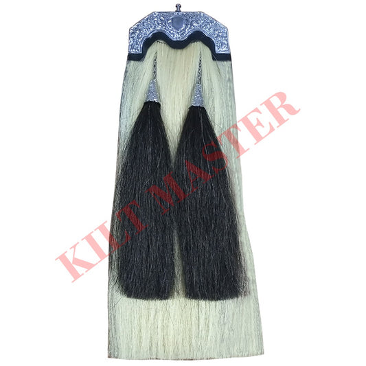 Chrome Cantle White Horse Hair Sporran