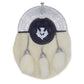Chrome Cantle White Rabbit Fur Sporran with Thistle Badge
