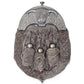 Chrome Head Triple Tassels Grey Rabbit Fur Sporran