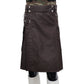 Dark Brown Working Kilt with Round Pocket Front
