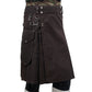 Dark Brown Working Kilt with Round Pocket Right