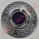Dark Blue Stone Kilt Fly Plaid Brooch - Elegant Accessory
