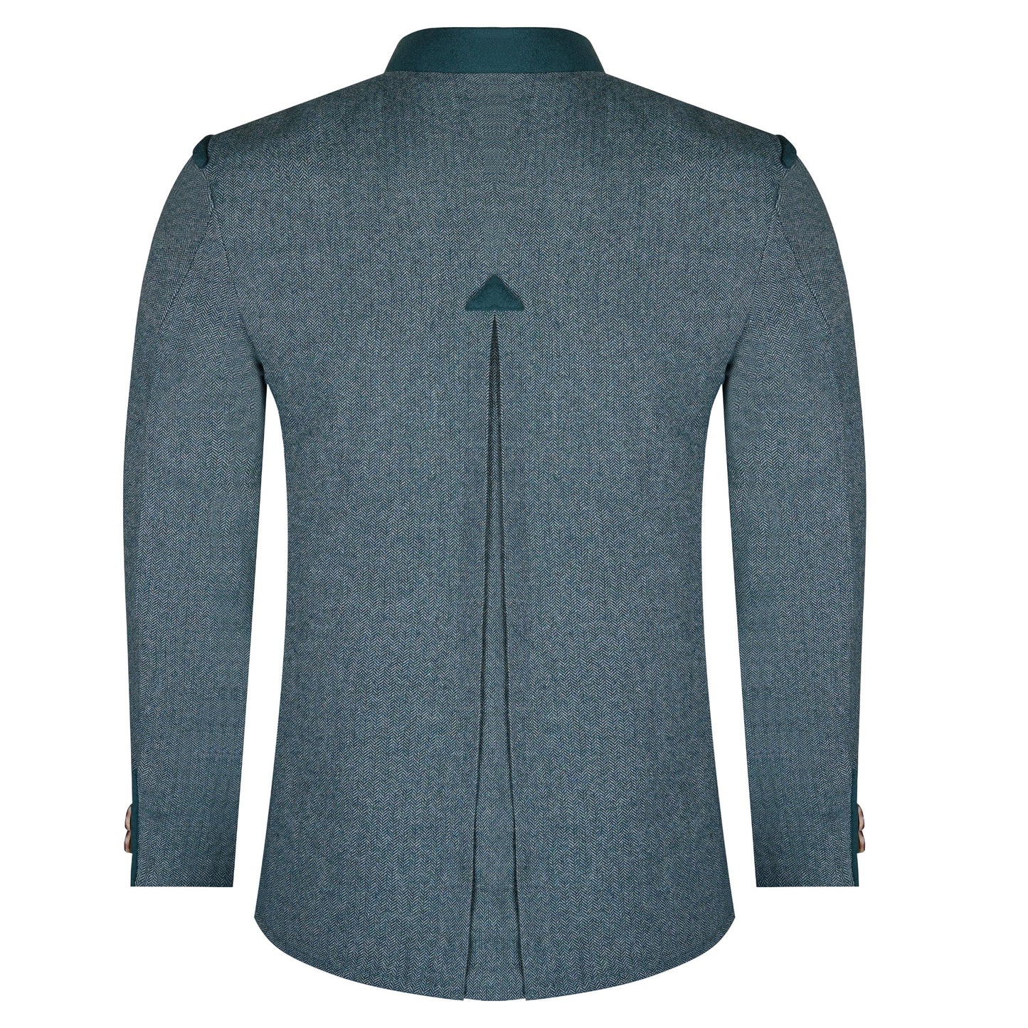 Dark Green Tweed Germen Bavarian Trachten Jacket Back