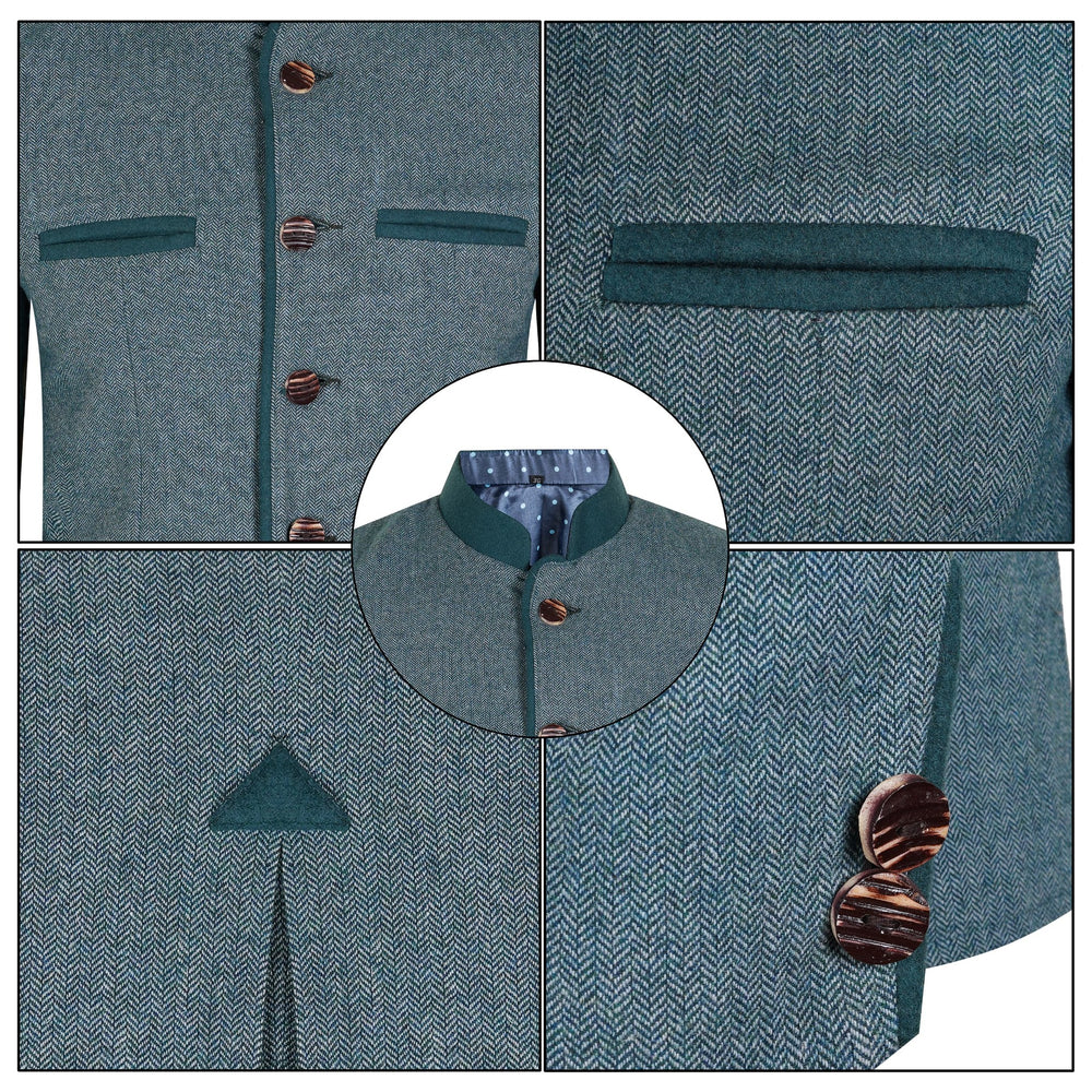 Dark Green Tweed Germen Bavarian Trachten Jacket