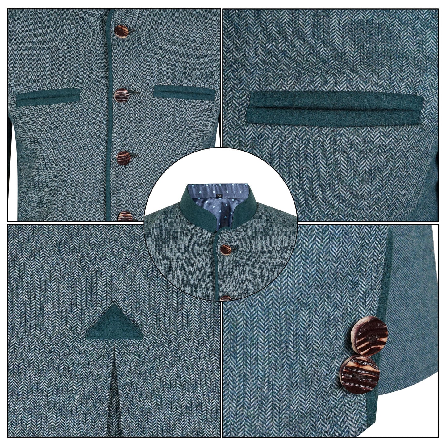 Dark Green Tweed Germen Bavarian Trachten Jacket