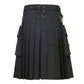 Detachable Pockets Denim Kilt
