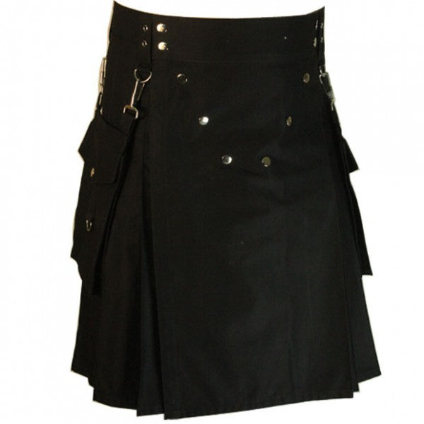Detachable Pockets Utility Kilt Side