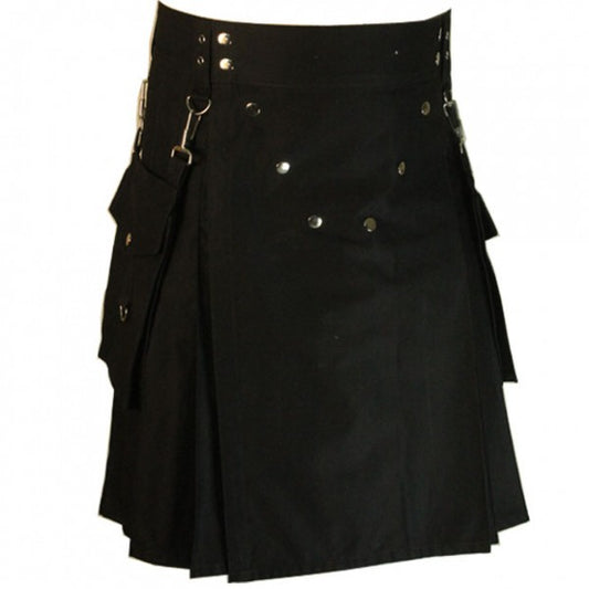 Detachable Pockets Utility Kilt Side