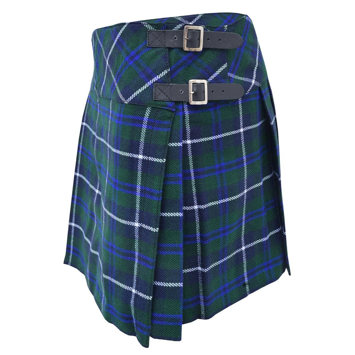 Douglas Blue Tartan Skirt Left