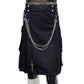 Fashion Black Utility Kilt Front